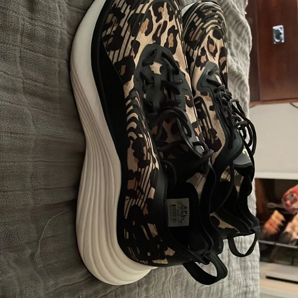APL Leopard Print Athletic Sneakers in Black and Tan